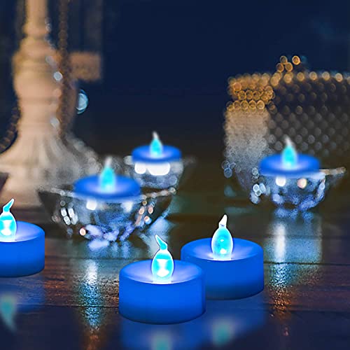 Set of 24 Long-Lasting Battery Operated LED Flameless Tea Light 7-Color Changing Tea Lights with Batteries,