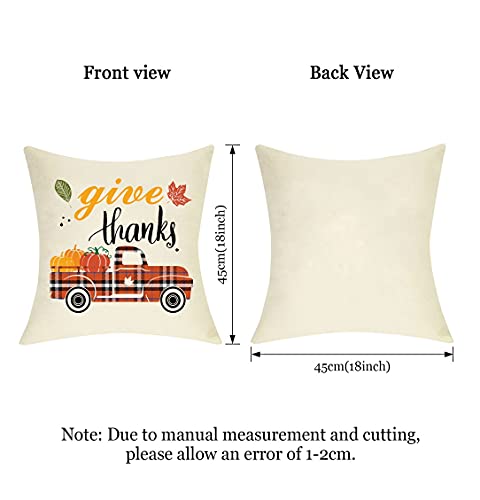 ON SALE! Set of 4 Fall Holiday Décor Throw Pillow Covers for Home 18x18 Inch