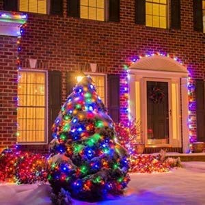 50 LED 24Ft Outdoor String Lights Multi-Colored Waterproof Crystal Ball Fairy Solar String Lights Garden