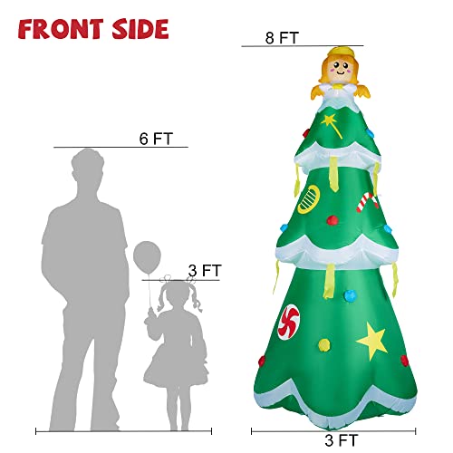 8 FT Christmas Tree Inflatables w/ Built-in LED