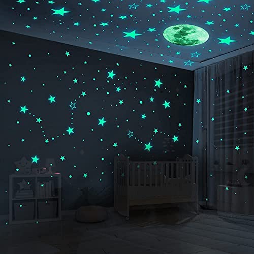 Glow in The Dark Stars for Ceiling, 1079 PCS, Stars. Moon & Planets