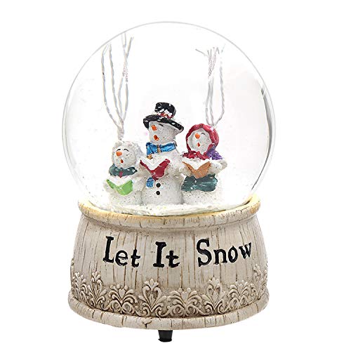 Musical Snow Globe Snowman Glitter Dome Polystone Decoration. Plays "Let It Snow"