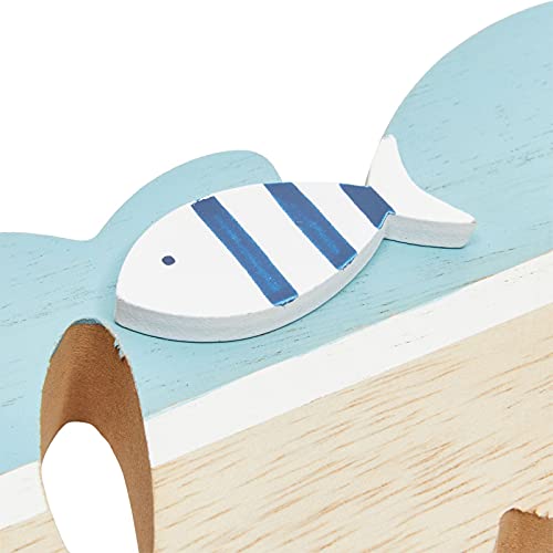 Wooden Beach Sign, Coastal (15 x 6 inches) for Home Decoration