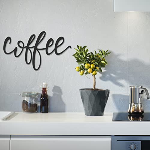 Coffee Metal Signs for Kitchen Coffee Corner Decor Black, 13.70' x 7.90'