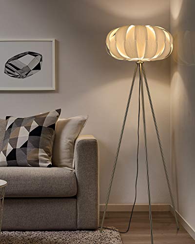 Tripod Modern Floor Lamp w/ DIY Puzzle Lamp Shade, White