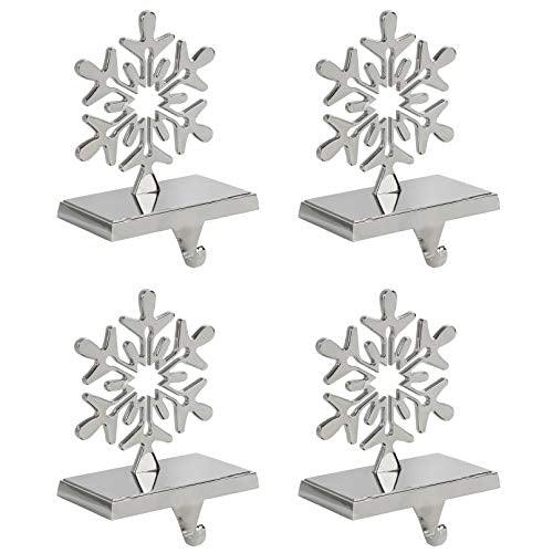 Snowflake Stocking Holder, Chrome, 4-Pack