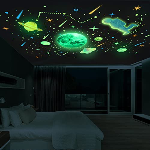 Glow in The Dark Stars for Ceiling, 1079 PCS, Stars. Moon & Planets