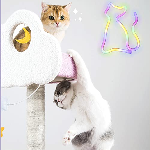 LED Cat Neon Lights for Wall Decor,Battery or USB Operated