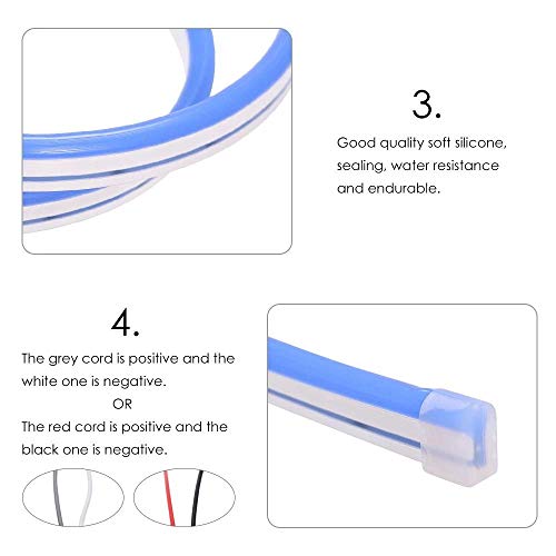 Neon LED Strip Light 16.4ft/5m 12V DC 600 LEDs Waterproof Flexible