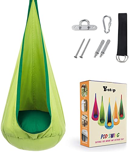 Hanging Hammock Chair with Inflatable Pillow- Max 176 LBs