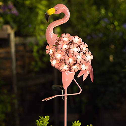 Flamingo Pathway Stake Metal Decor,Waterproof  w/ Warm White LED