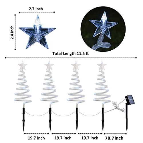 Set of 4 Christmas Pathway Lights- Solar Powered Pre-lit 40 LEDs