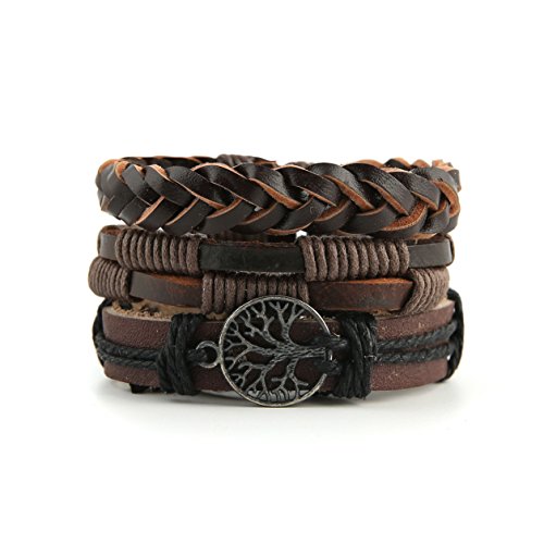 Genuine Leather Tree of life Bracelets for Men /Women