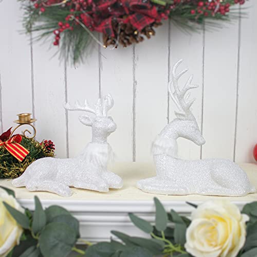 2 Pcs Glitter Reindeer Christmas Decoration