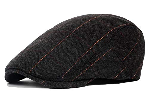 2 Pack Men's Cotton Flat Cap Ivy Gatsby Newsboy Hat (M)