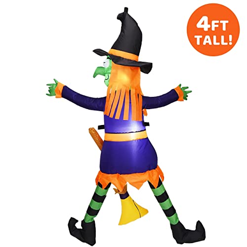 4 FT Tall Halloween Inflatable Witch w/ LED