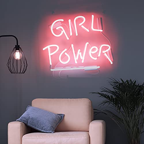 Neon Sign Girl Power w/ Real Neon Glass Wall Decor