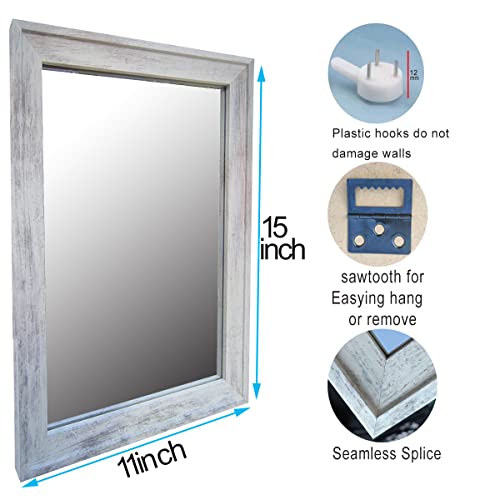2PCS Farmhouse Frame Accent Wall Mirror (11"X15")