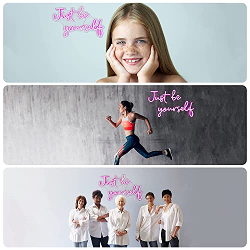 Just Be Yourself Neon Signs for Wall Decor, Powered by USB- Light Pink