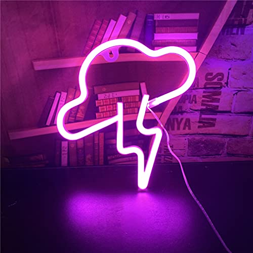 Cloud-Lightning Neon Sign Lights w/ USB or Battery Operated