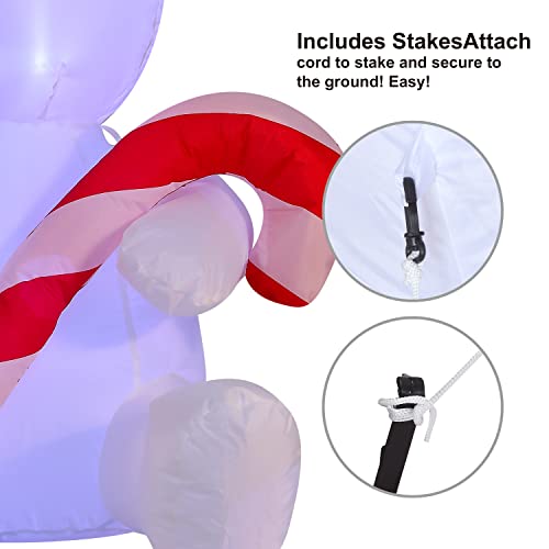 6 FT Long Inflatable Three Sitting Snowman Christmas Decoration w/ Build-in LEDs