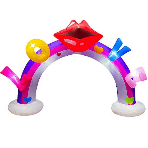 6 FT Inflatable Valentine's Day Archway w/ Love Red Lips & LED