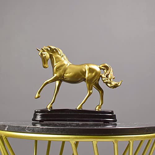 Gold Horse Statue , 9 Inch for Home to  Attract Luck &  Wealth (1pack)