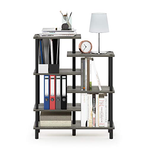 6-Tier Accent Display Rack, French Oak Grey/Black