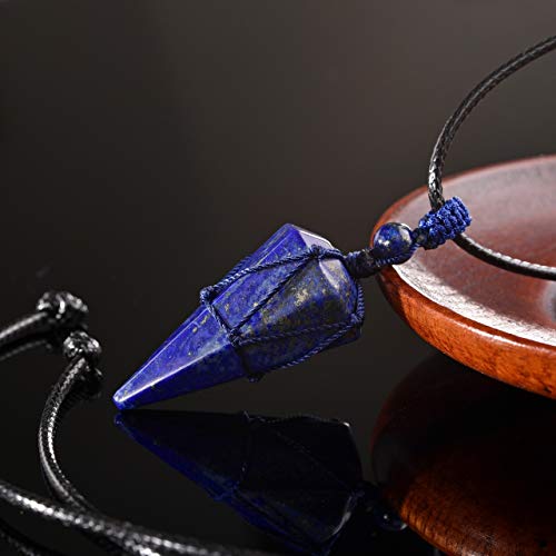 Healing Crystal GemStone Pointed Pendant Necklaces for Men/Women