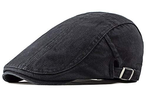 2 Pack Men's Cotton Flat Cap Ivy Gatsby Newsboy Hat (M)