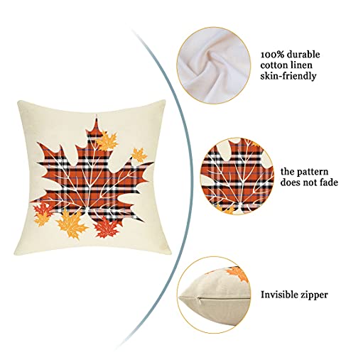 ON SALE! Set of 4 Fall Holiday Décor Throw Pillow Covers for Home 18x18 Inch