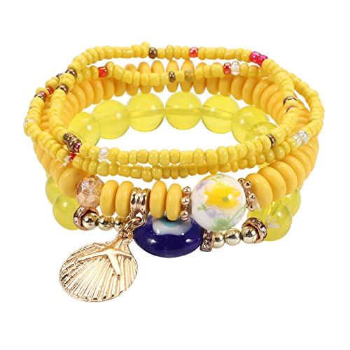 4/2 Sets Bohemia Evil Eye Beads Bracelets for Women