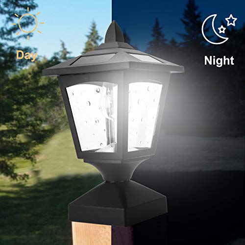 Solar Lamp Post Cap Lights for Wood Fence Posts Pathway, Deck, Pack of 2