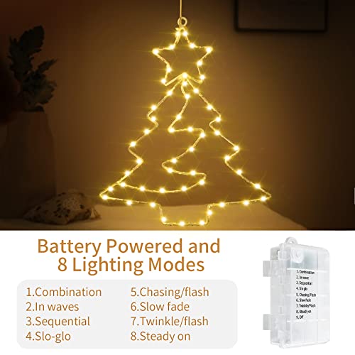3PCS 55LEDs Christmas Window Hanging Lights Decoration