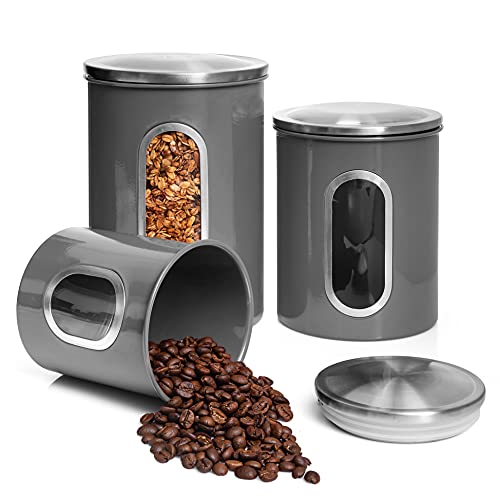 3 Pc Airtight  Canisters Sets For The Kitchen w/ See Through Window