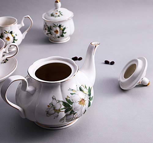 21-Piece Porcelain Ceramic Coffee Tea Sets, Cups& Saucer Service for 6