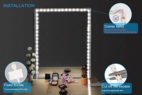 Led Vanity Mirror Lights Kit 13ft/4M 240 LEDs w/ Dimmer & Power Supply