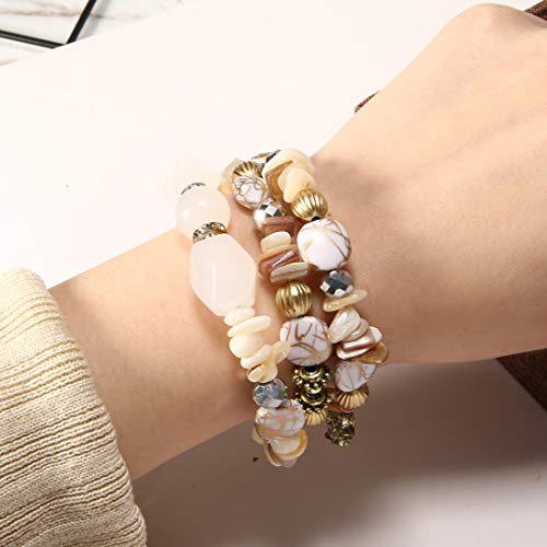 Boho Multilayer Irregular Agate Beads Charm Bracelets for Women