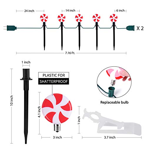 Christmas Lollipop Pathway Lights Outdoor- Plug in