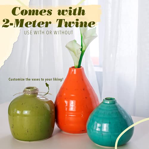 3 Packs - Modern Farmhouse Decor Ceramic Vase for Home Decoration