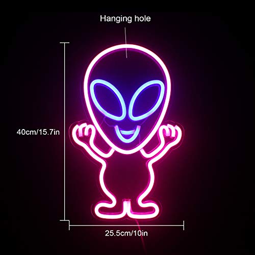 LED Alien Neon Signs (15.7"x10") w/ USB Operated Wall Decor