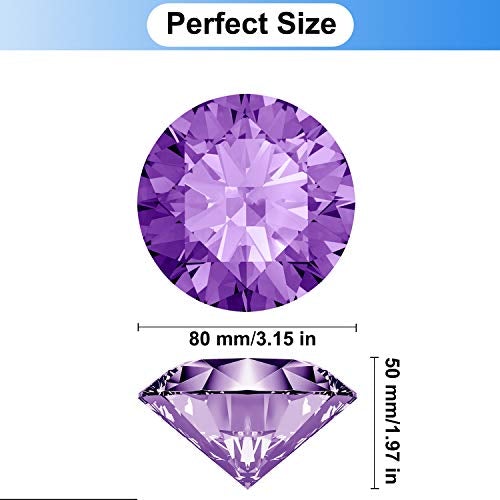 Large Crystal Diamond Paperweight w/ Stand Jewels Decoration 3.5 inch