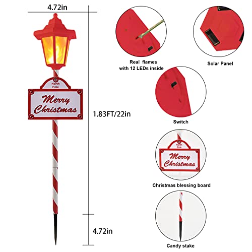 4 Pack Solar Candy Christmas Pathway Lights