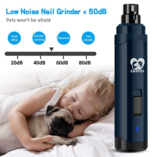 Dog Nail Grinder Upgraded -2-Speed Electric Rechargeable Pet Nail Trimmer