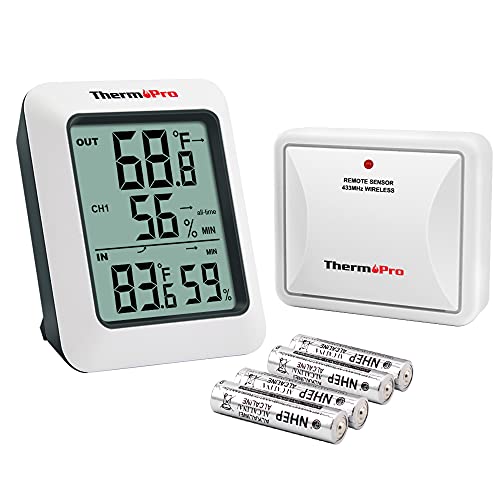 Digital Hygrometer Indoor Outdoor Thermometer Wireless & Humidity Gauge
