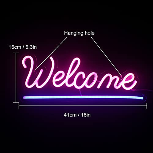 Welcome Neon Light Signs- Pink
