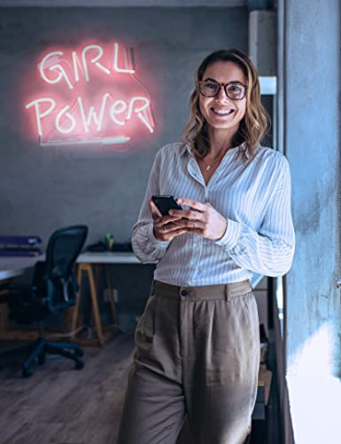 Neon Sign Girl Power w/ Real Neon Glass Wall Decor