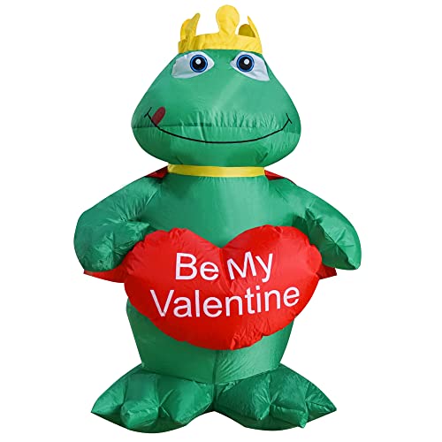 4 Ft LED Light Up Inflatable Valentine's Day Frog Prince Decoration Be My Valentine