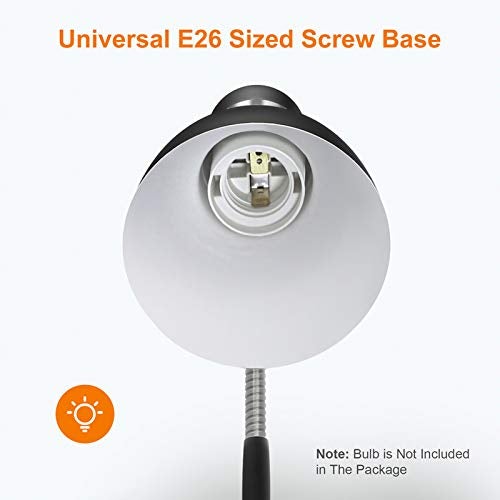 Eye Caring Metal Desk Lamp, Adjustable Goose Neck