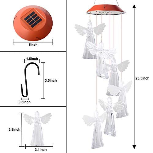 Angel String Light red top Gardening Light up Wind Chimes